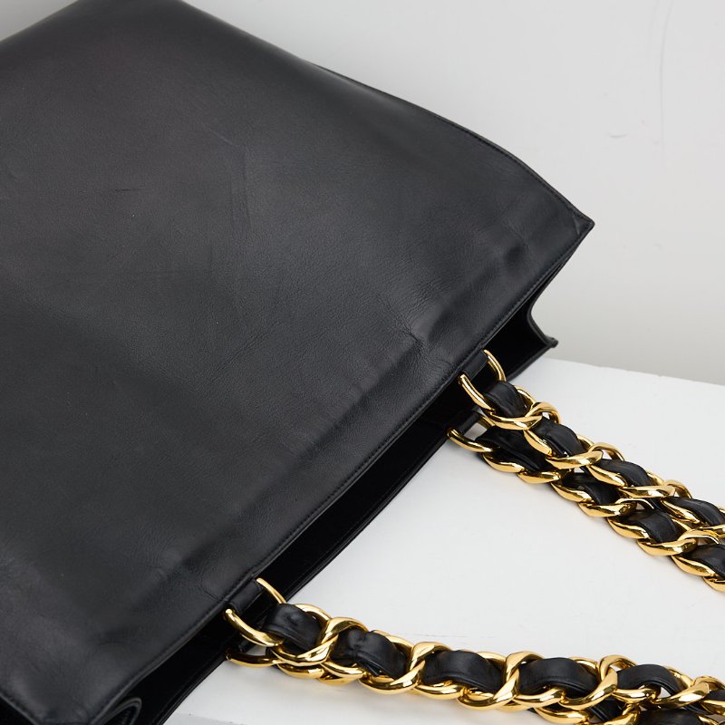 chanel vintage 粗鍊托特奶粉包-19