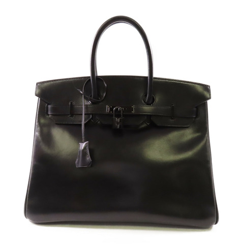 HERMES Box皮革Birkin 35手挽袋So Black