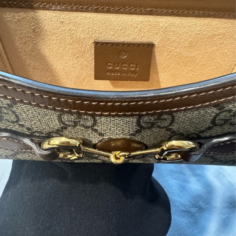 【GUCCI 古馳】GUCCI 1955馬銜釦斜背包(咖)-4