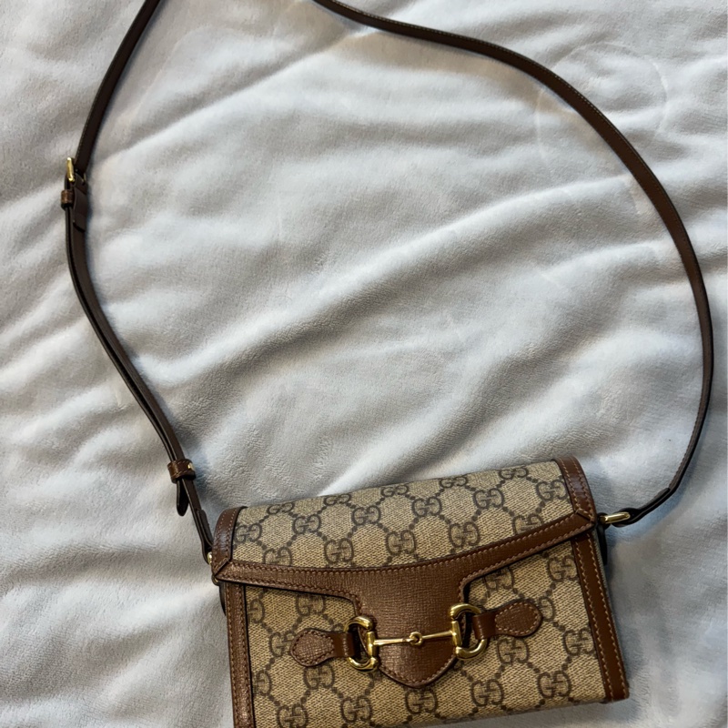 【GUCCI 古馳】GUCCI 1955馬銜釦斜背包(咖)-10