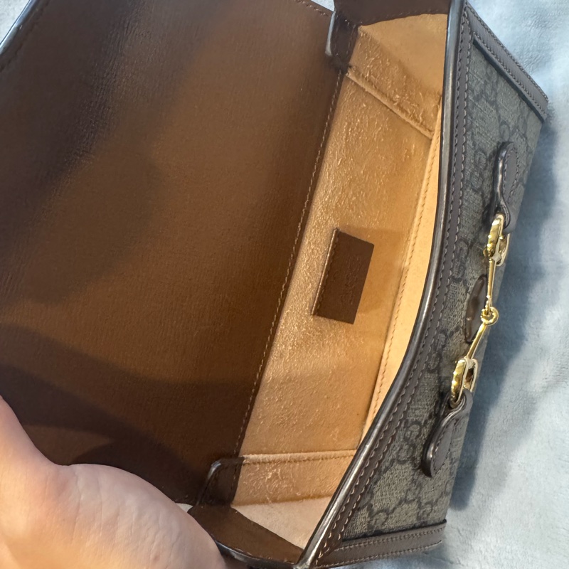 【GUCCI 古馳】GUCCI 1955馬銜釦斜背包(咖)-17