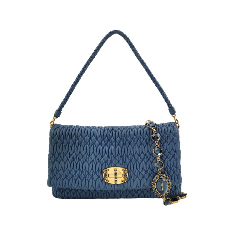 9❤️miumiu羊皮褶皺鑽石💎單肩包-0