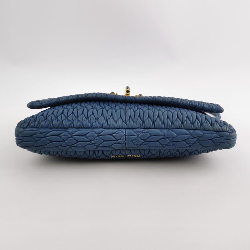 9❤️miumiu羊皮褶皺鑽石💎單肩包-5