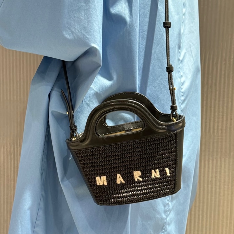 MARNI 可拆卸肩帶 迷你菜籃子-0