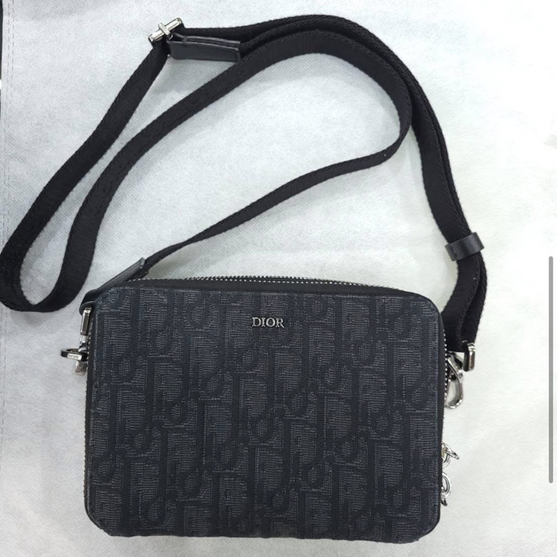 Dior Oblique黑色緹花小袋-2