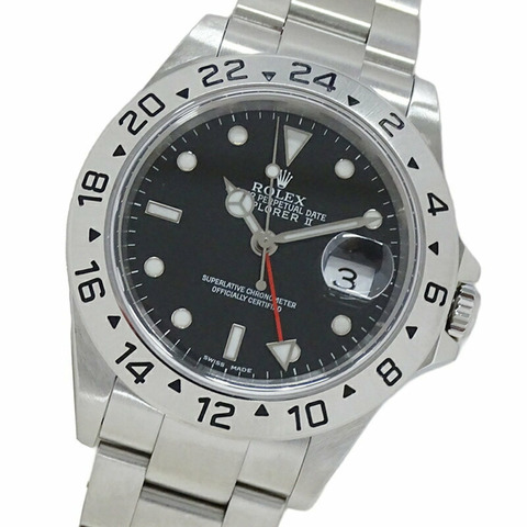 勞力士 ROLEX Explorer II 16570 P 序號手錶男式日期自動 AT 不銹鋼 SS 銀色黑色拋光