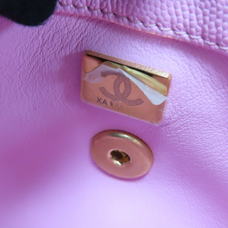 粉色 菱格紋 皮革 鍊帶 Coco Chain Handle 兩用包 AS2215-6