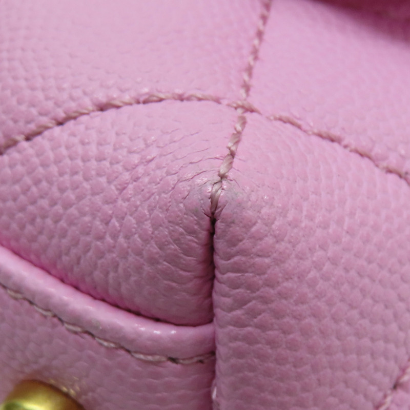 粉色 菱格紋 皮革 鍊帶 Coco Chain Handle 兩用包 AS2215-9