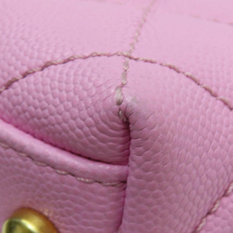 粉色 菱格紋 皮革 鍊帶 Coco Chain Handle 兩用包 AS2215-11