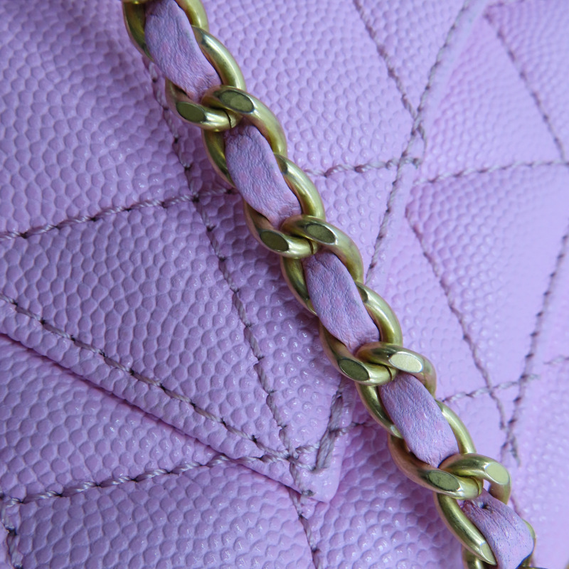 粉色 菱格紋 皮革 鍊帶 Coco Chain Handle 兩用包 AS2215-16