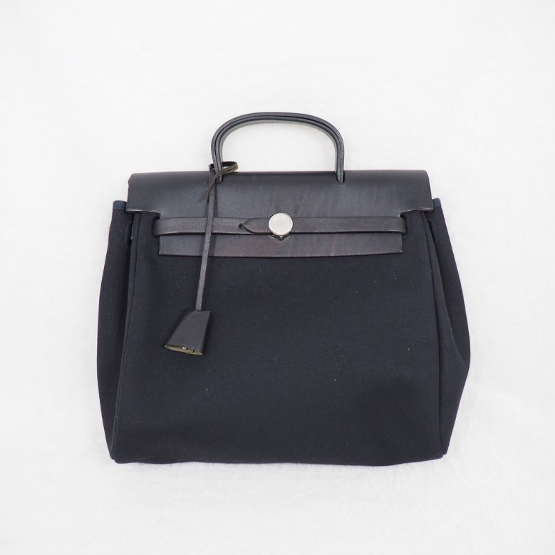 HERMES 黑銀 Herbag 背包-0