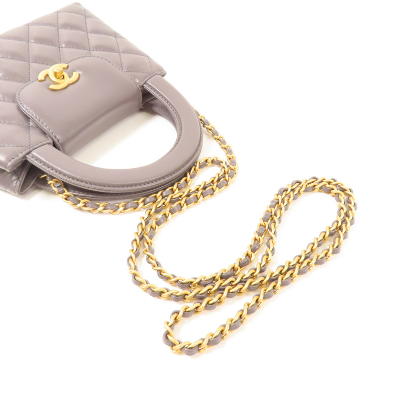 CHANEL 牛皮皮革Mini Kelly金扣手挽肩背兩用袋-5