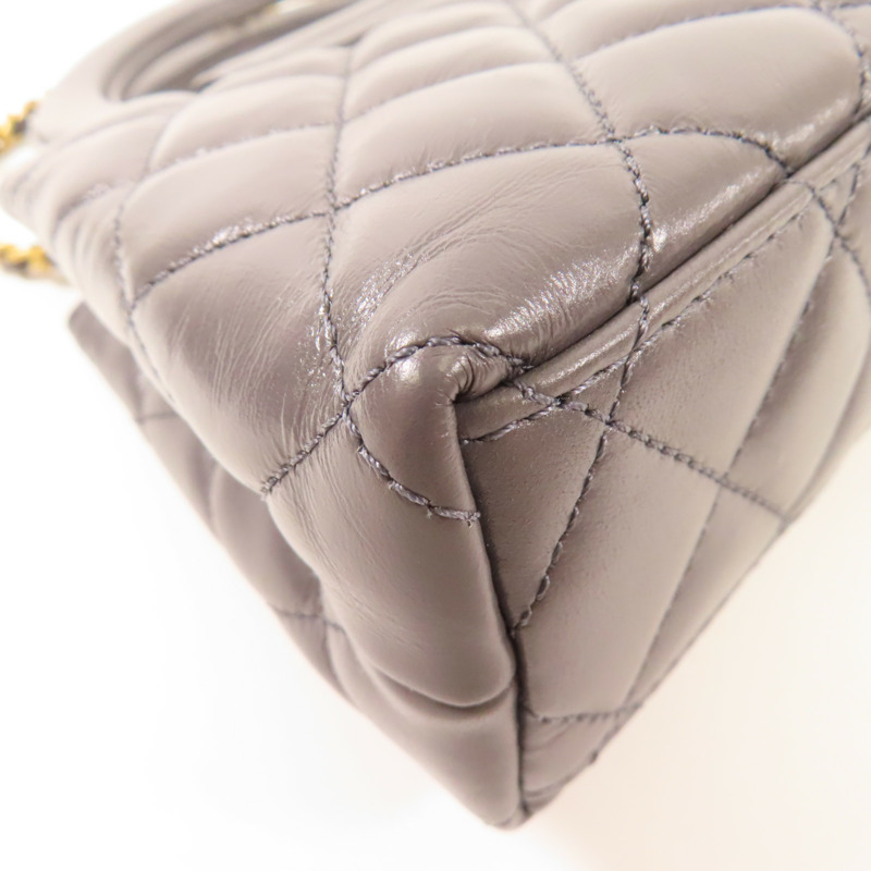 CHANEL 牛皮皮革Mini Kelly金扣手挽肩背兩用袋-9