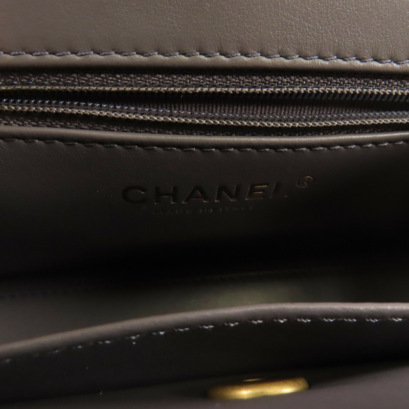 CHANEL 牛皮皮革Mini Kelly金扣手挽肩背兩用袋-12