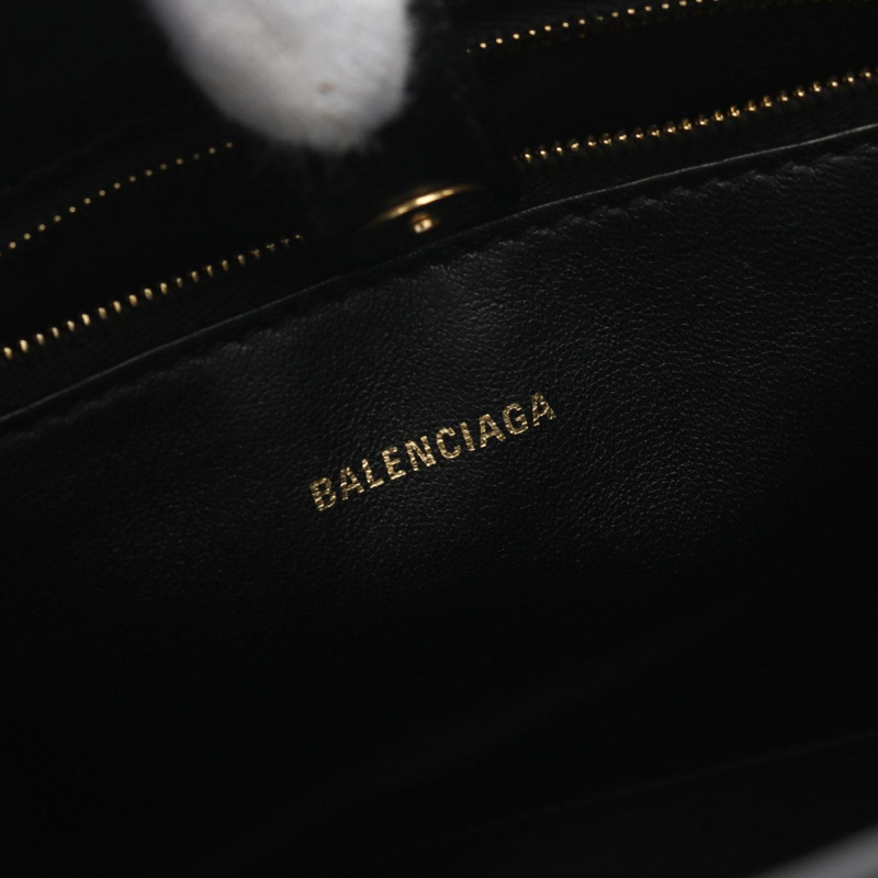 BALENCIAGA XX 中型單肩包 695591 黑色皮革 二手 女士-3