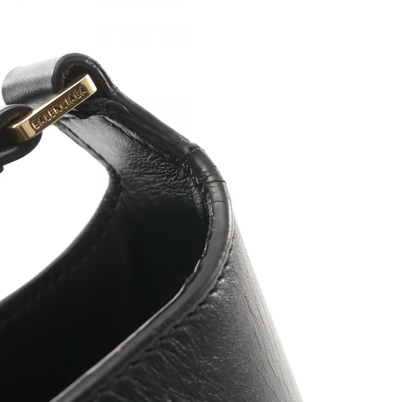BALENCIAGA XX 中型單肩包 695591 黑色皮革 二手 女士-7