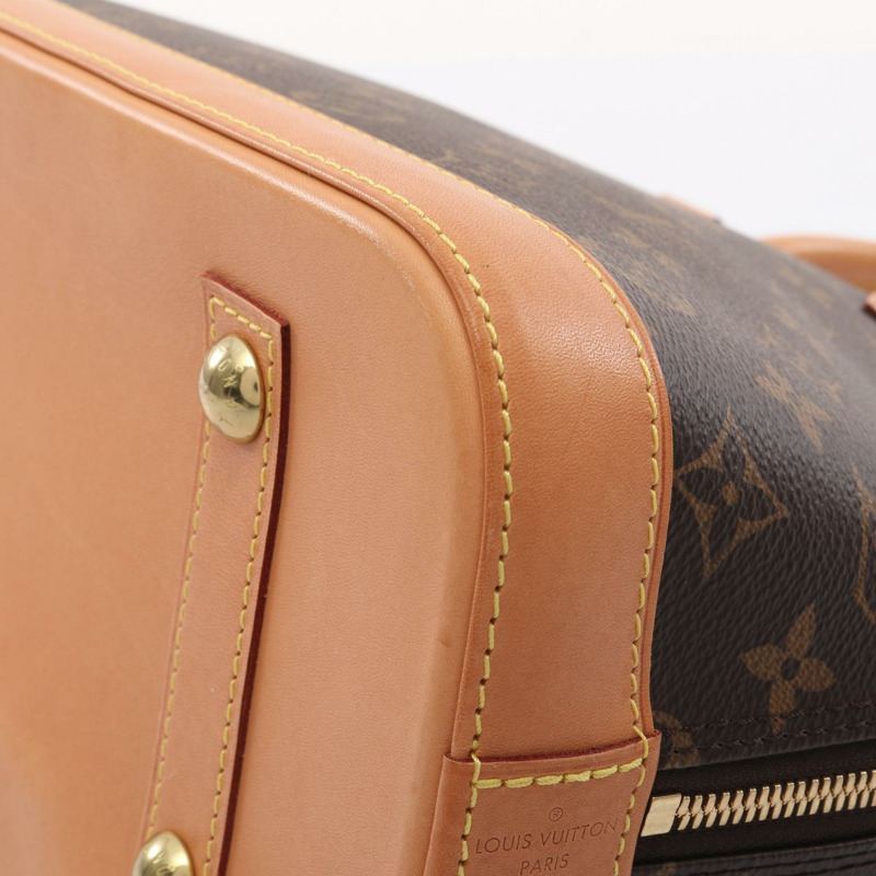 LOUIS VUITTON Alma 手提包 M53151 Monogram 帆布皮革棕色二手女士 LV-6