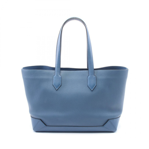 HERMES Maxi Box cabas 36 手提包 Evercolor 皮革 藍色瑪瑙色 二手 女士 X SHW