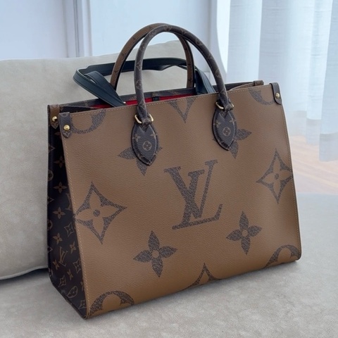 （全新全配💝） LV OnTheGo MM 中號 雙面老花 托特包 專櫃10.7萬元