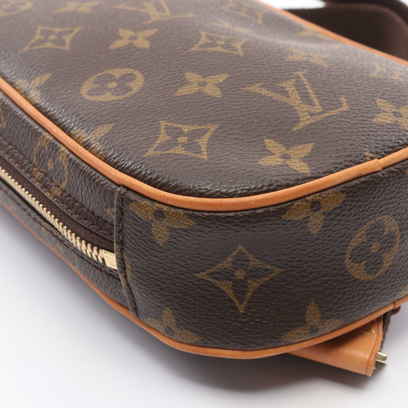 LOUIS VUITTON Pochette Gange Monogram 腰包 身體包 M51870 PVC 塗層帆布皮革 棕色 二手 男女通用-5
