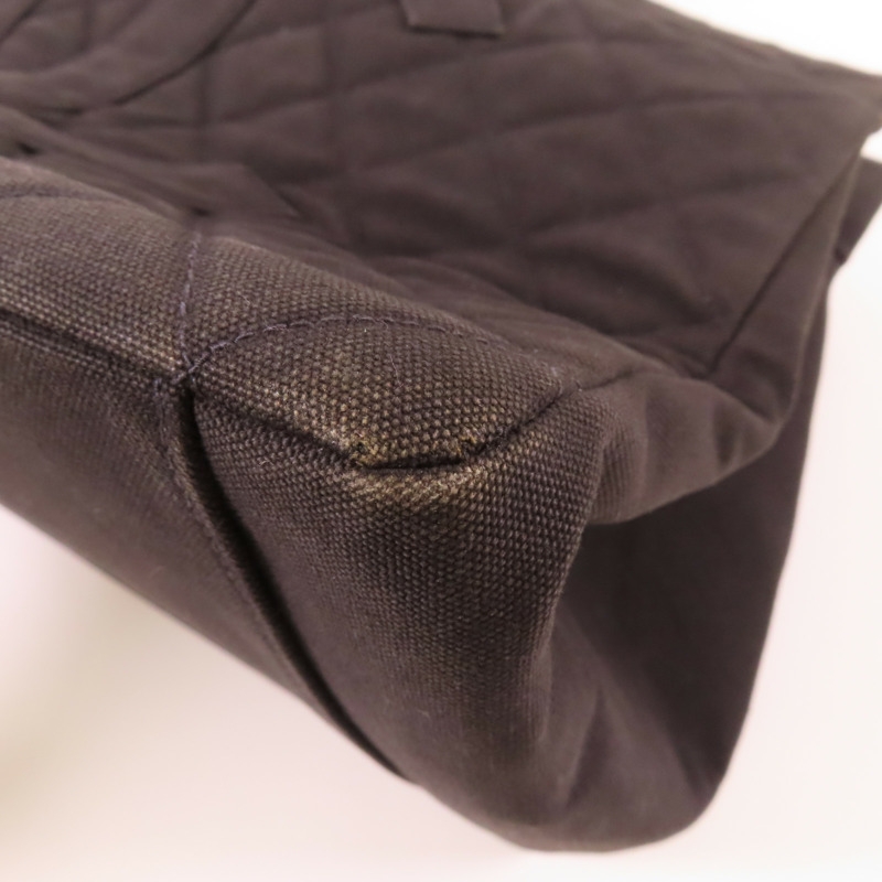 CHANEL 帆布Tote Bag金扣肩背袋-12