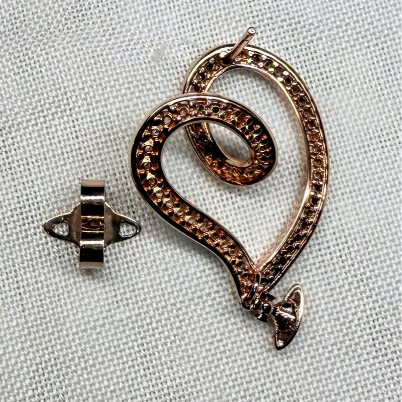 Vivienne Westwood 愛心水鑽小吊墜耳環-9