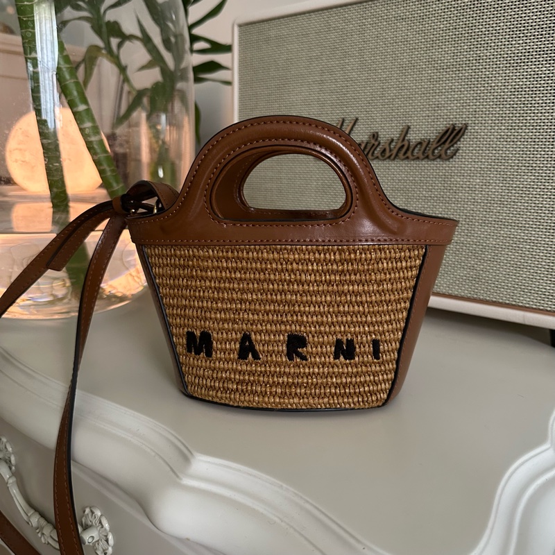 MARNI經典mini刺繡草編包 度假包 潤娥同款-6