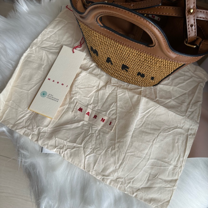 MARNI經典mini刺繡草編包 度假包 潤娥同款-14