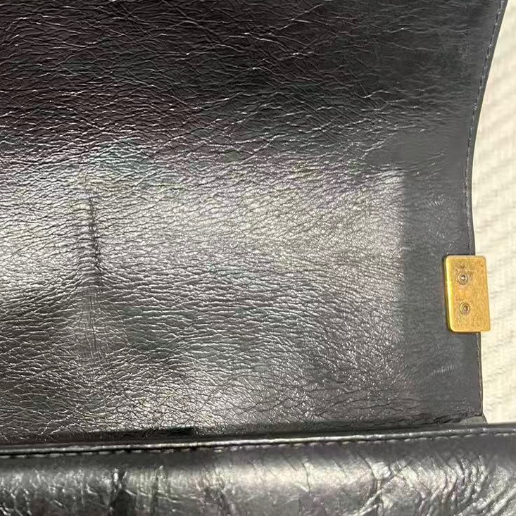 全配🈶️購證❤️ 香奈兒 #黑金 #leboy #boy25  #油臘牛皮 +復古金釦 中號-38