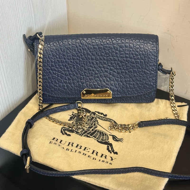 99新🈶️吊牌❤️ burberry #皇家藍 #荔枝牛皮 #woc #鏈條包-13