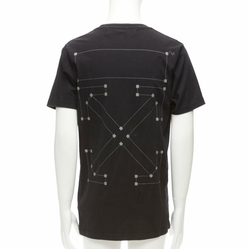 OFF WHITE Virgil Abloh 2020 black logo giant print back cotton tshirt M-0