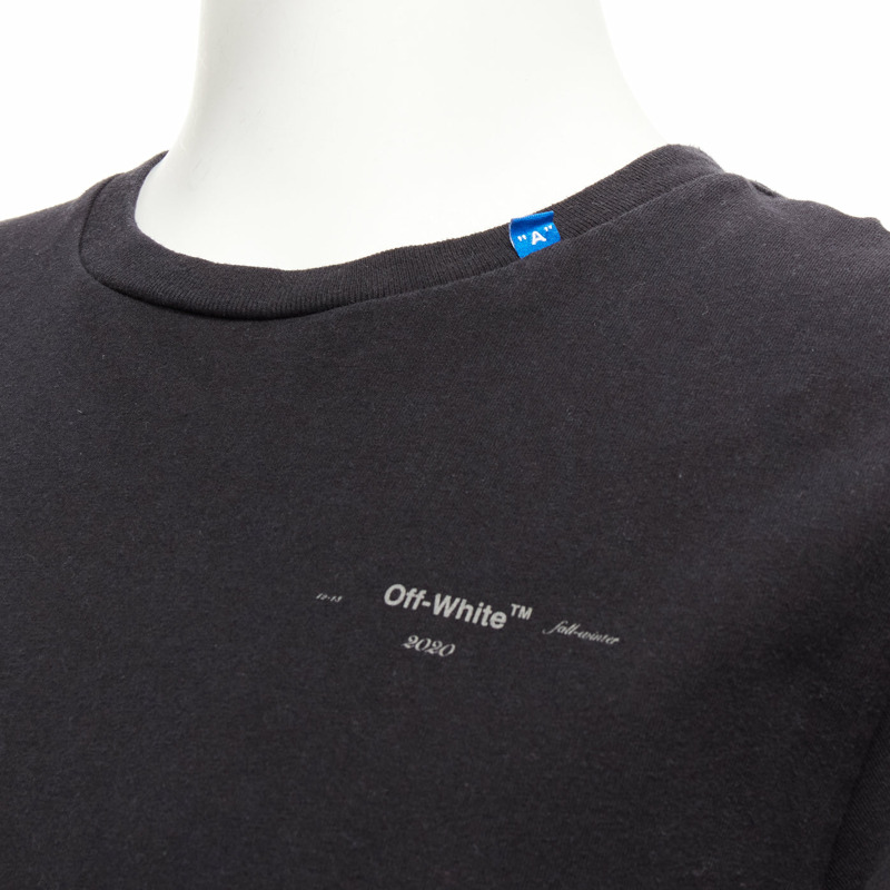 OFF WHITE Virgil Abloh 2020 black logo giant print back cotton tshirt M-1