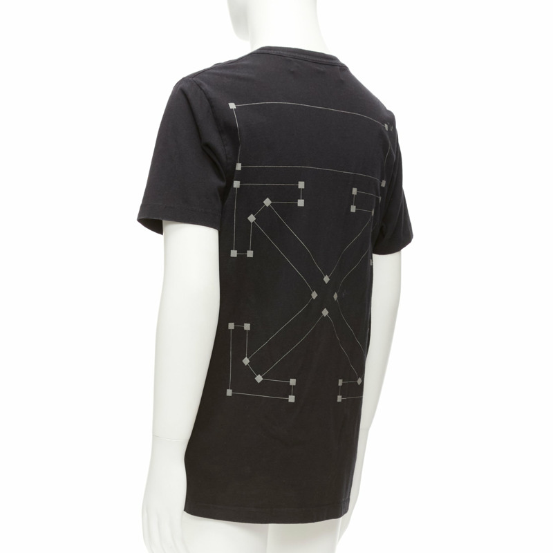 OFF WHITE Virgil Abloh 2020 black logo giant print back cotton tshirt M-5