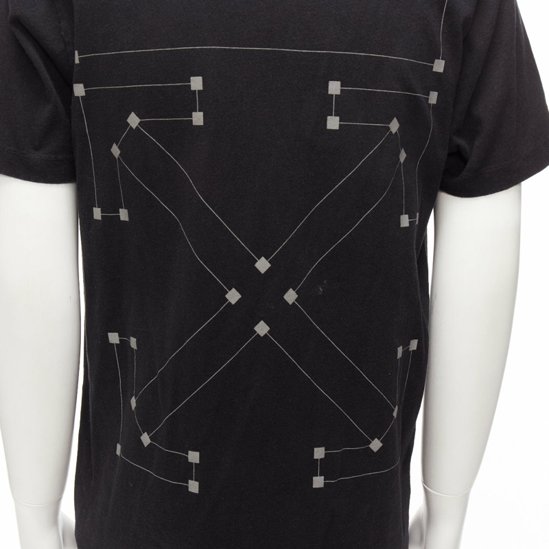 OFF WHITE Virgil Abloh 2020 black logo giant print back cotton tshirt M-6