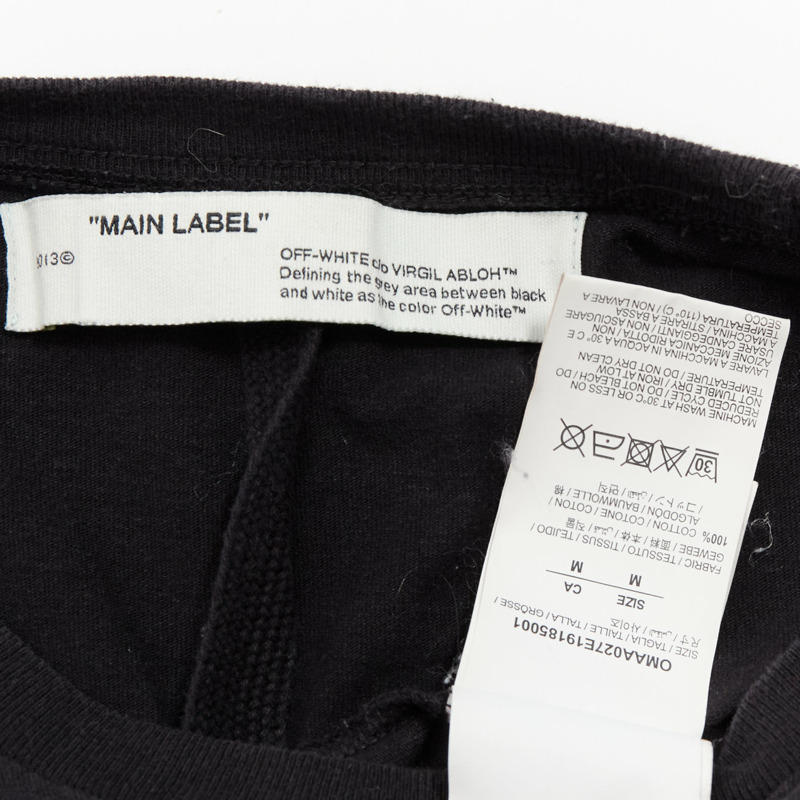 OFF WHITE Virgil Abloh 2020 black logo giant print back cotton tshirt M-7