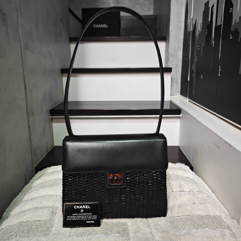 玩家必收 ChanelVintage特殊工藝藤編包 卡標齊-2