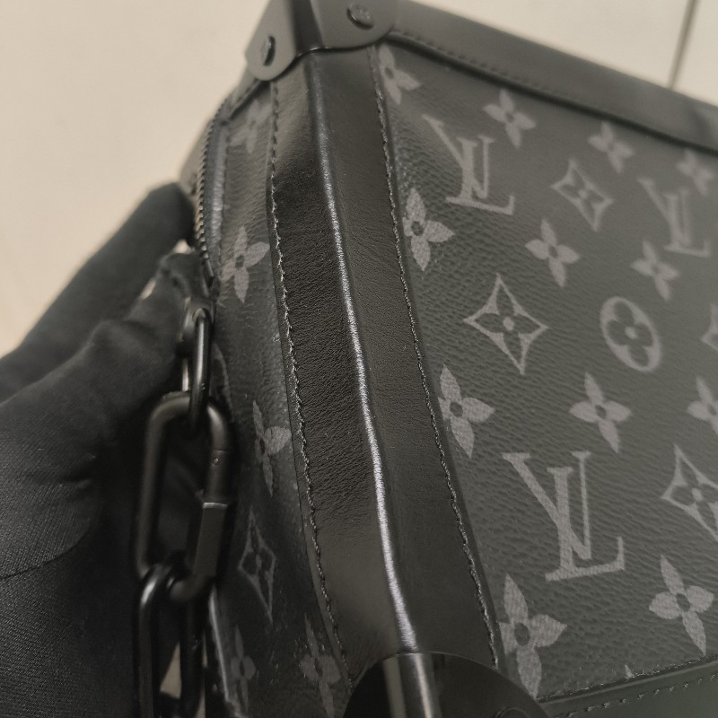 🌺盛夏折扣🌺快閃一週甜價至7/20‼️【8成新】㊣✨Louis Vuitton✨(贈內膽包)路易威登 LV 老花 SOFT TRUNK BOX黑武士 軟盒子 盒包 箱包 肩背包 斜背包 /二手精品/二手包🌳二手樹屋🌳-22