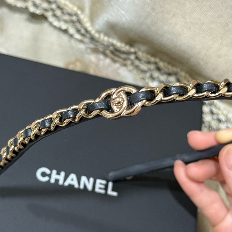 香奈兒 皮穿鍊髮箍 香奈兒髮箍 Chanel髮飾-5