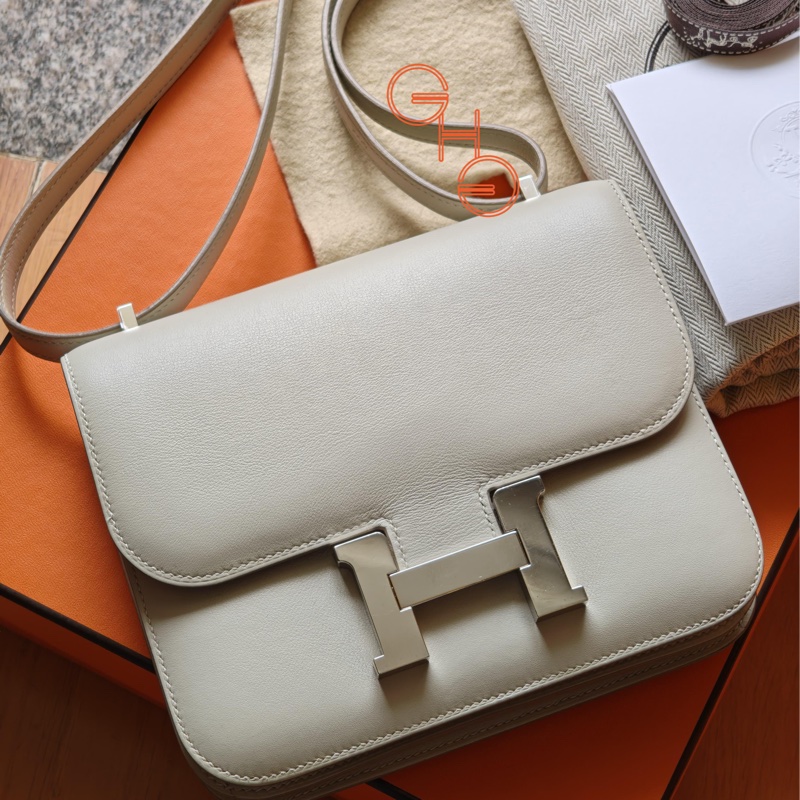 二手愛馬仕迷你康康 Hermes Mini Constance / Swift  / 銀扣 / 80 珍珠灰Gris Perle / Stamp Y ( 95% 新 )-5