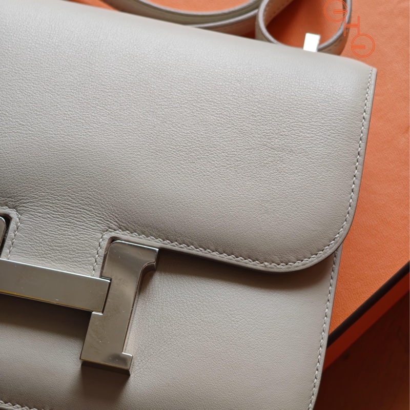 二手愛馬仕迷你康康 Hermes Mini Constance / Swift  / 銀扣 / 80 珍珠灰Gris Perle / Stamp Y ( 95% 新 )-8