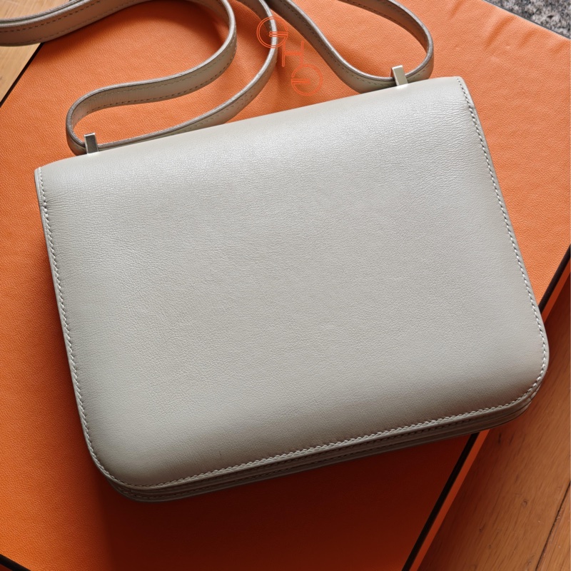 二手愛馬仕迷你康康 Hermes Mini Constance / Swift  / 銀扣 / 80 珍珠灰Gris Perle / Stamp Y ( 95% 新 )-10