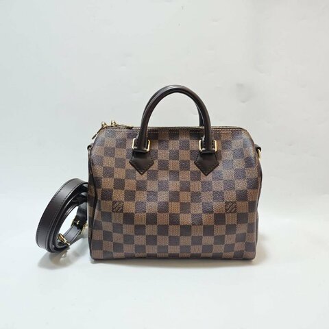 LV 咖棋盤Speedy25金釦手提波士頓N41368