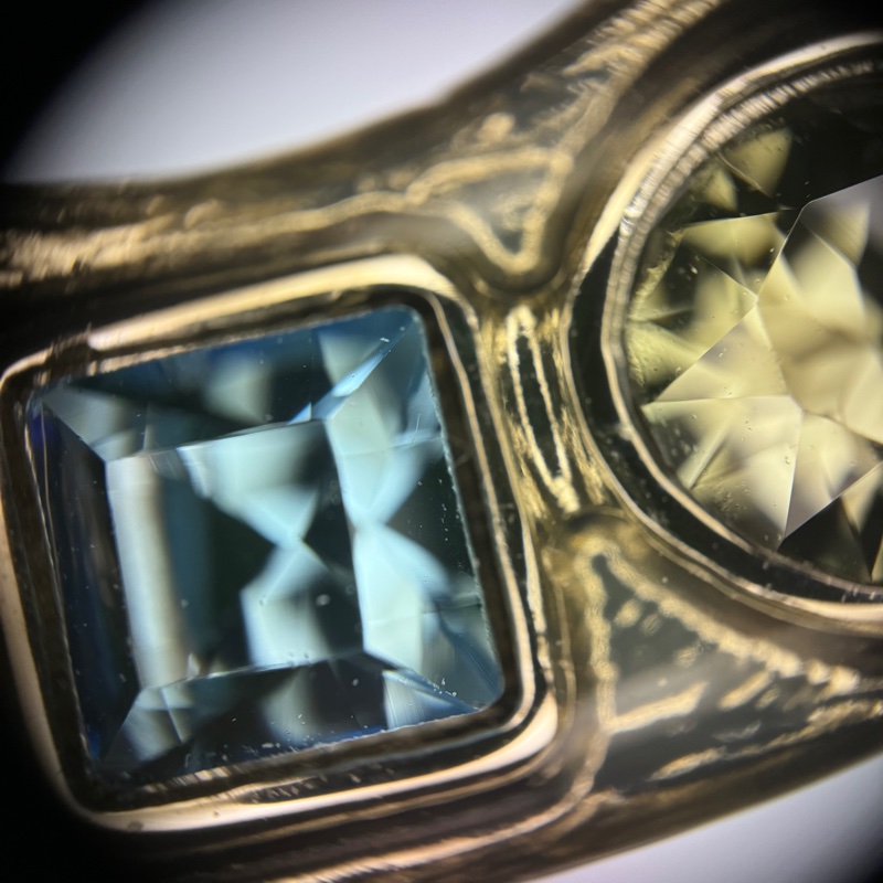 Chanel B19C 水鑽淺藍色深藍灰胸針-5