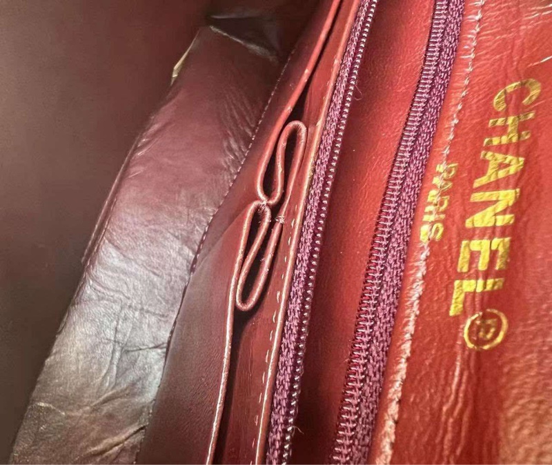 Chanel 巴黎中古美品 稀有法國巴黎限定金銀雙色logo Chanel vintage經典雙蓋classic flap cp雙鍊老香包-12