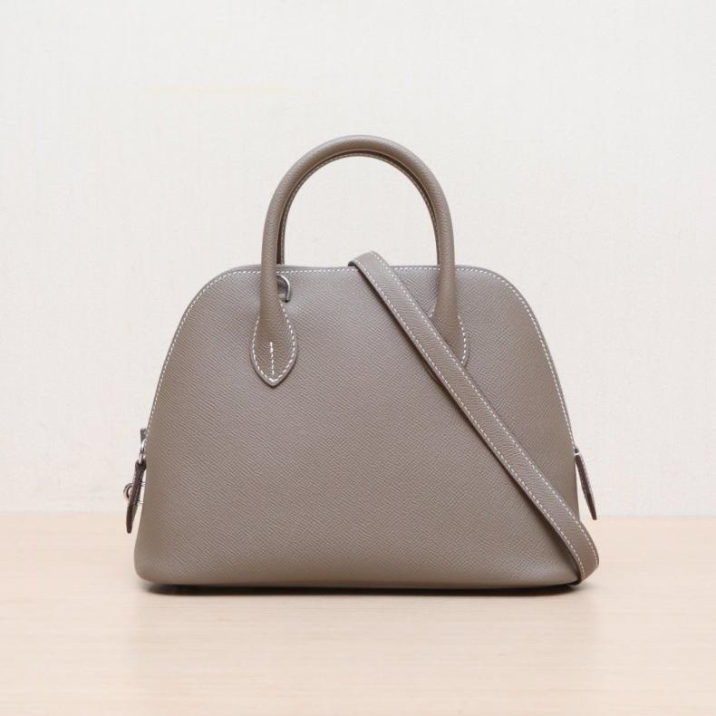 HERMES(愛馬仕) Bolide 保齡球包 25 18大象灰 Epsom皮 W刻 銀扣-0