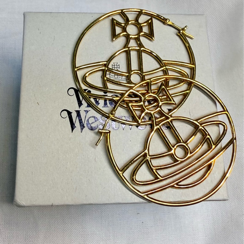 Vivienne Westwood 經典款大logo金屬耳環-0