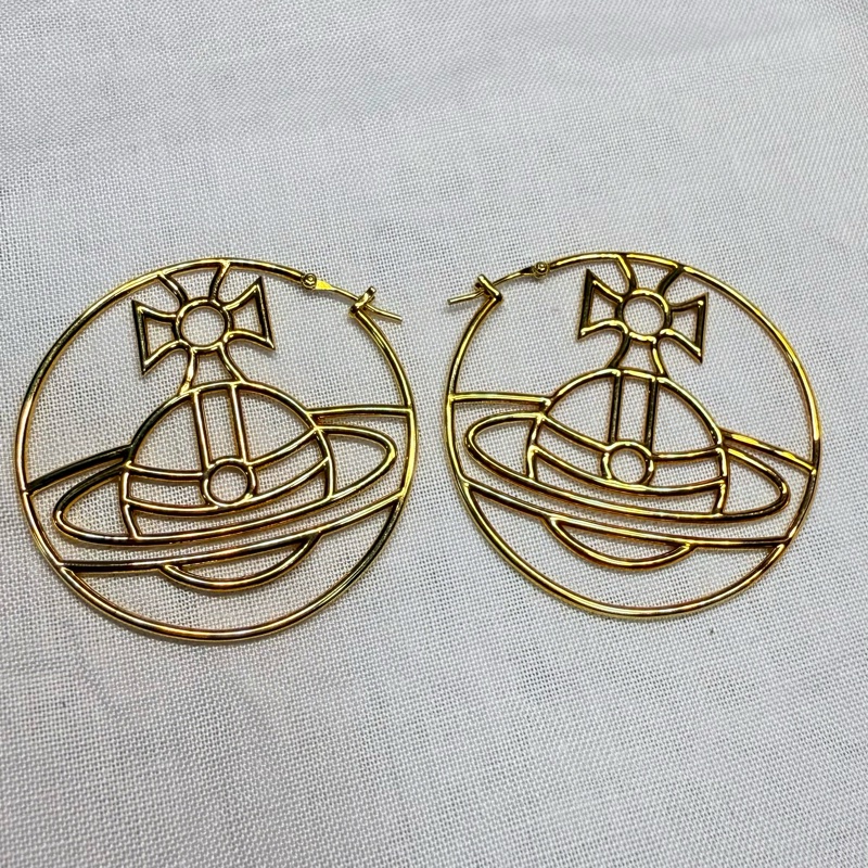 Vivienne Westwood 經典款大logo金屬耳環-1