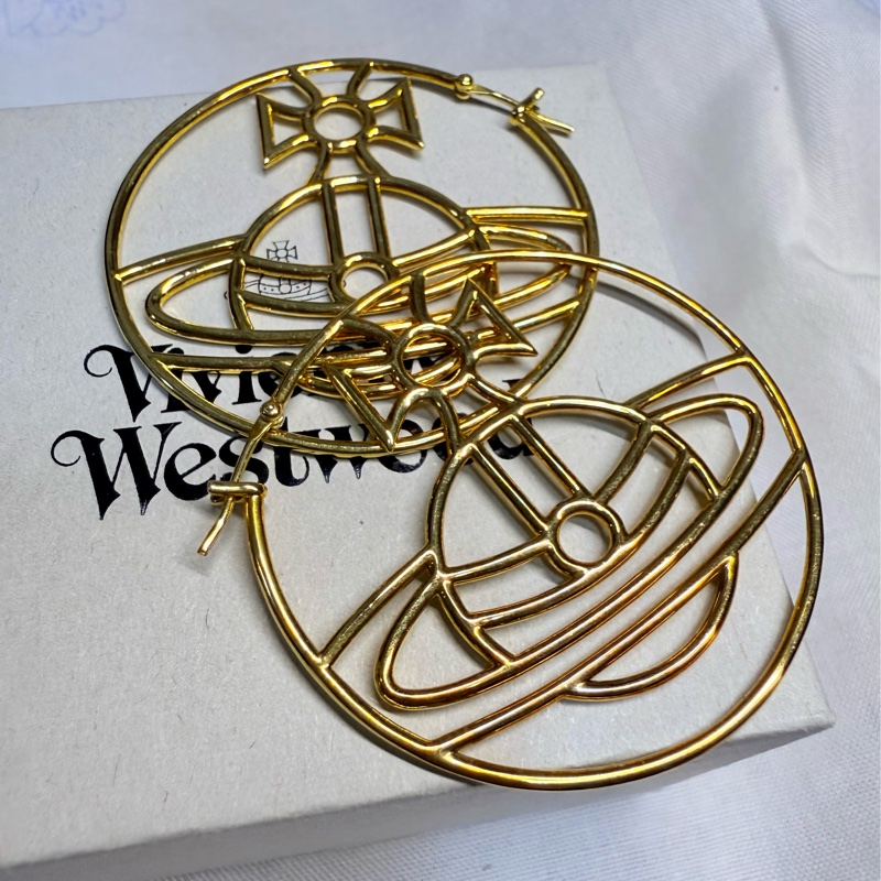 Vivienne Westwood 經典款大logo金屬耳環-6