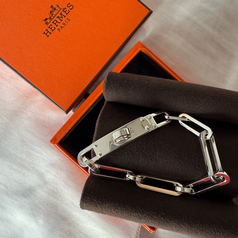 愛馬仕全新Kelly Chaine手鍊925純銀14號-1