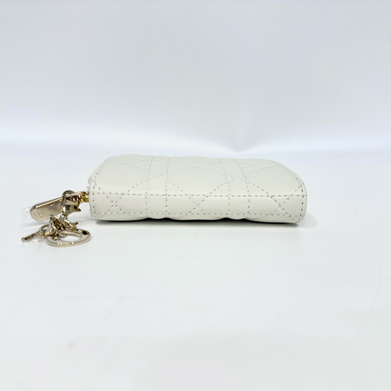 DIOR白金籐格紋羊皮LadyDior Voyageurㄇ拉卡包S0985ONMJ-4